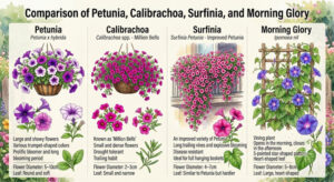 Petunia, Calibrachoa, Surfinia, and Morning Glory
